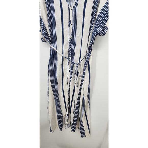New NWT H & M Cotton Long Midi Casual Dress Size XXL Striped Summer Vacation - Picture 8 of 12
